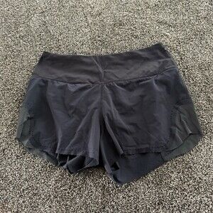 Lululemon Running Shorts Womens Size 6 charcoal grey 3 in Inseam Back Zip Pocket